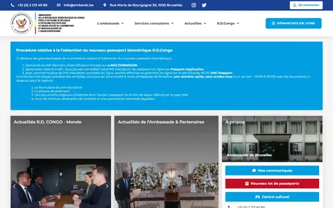 Aperçu du site Ambassade RDC